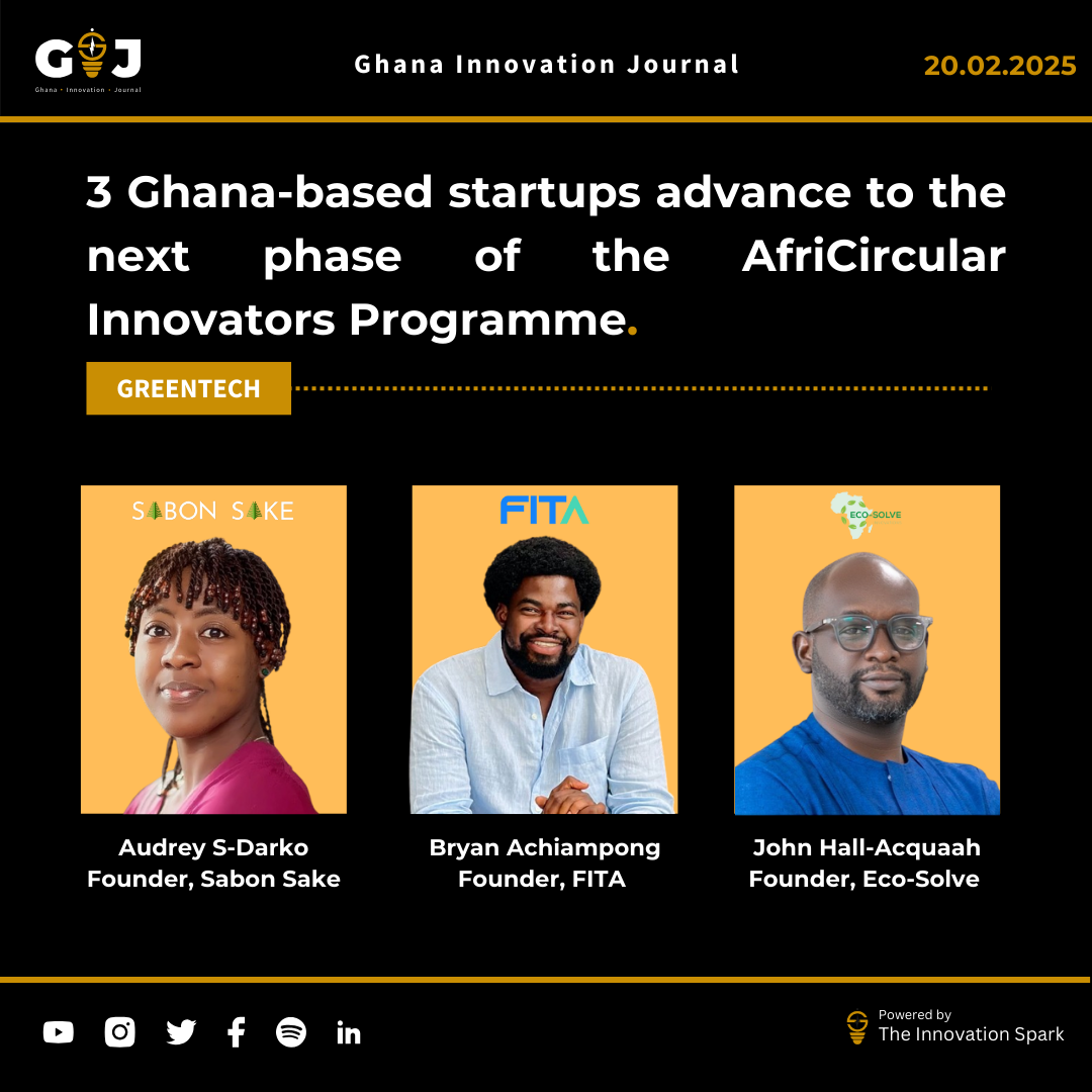 3 Ghana-based startups advance to the next phase of the AfriCircular Innovators Programme.