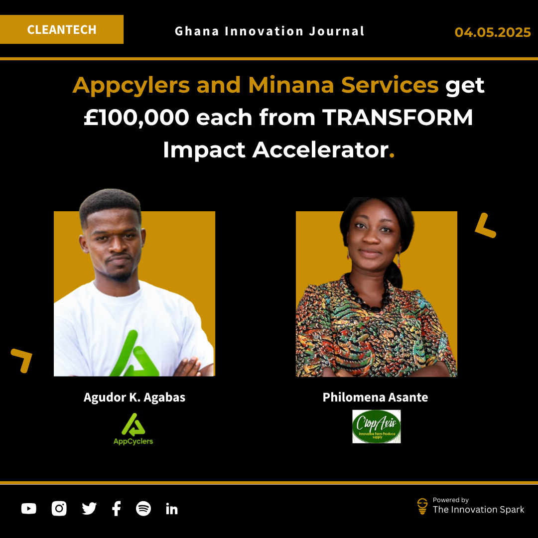 Appcylers and Minana Services get £100,000 each from the Unilever-backed TRANSFORM Impact Accelerator.