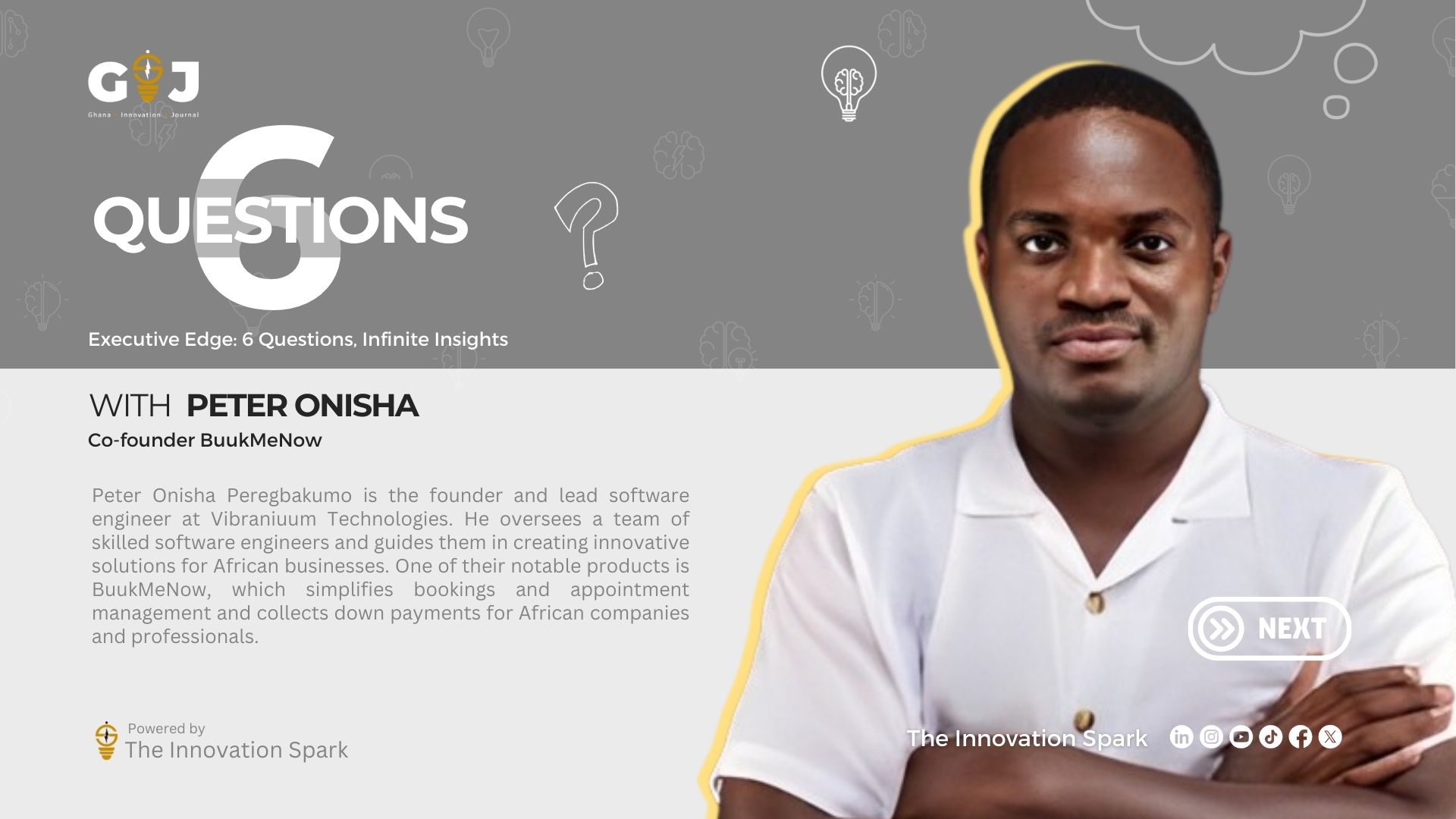 6 Questions with Peter Onisha (Co-founder, BuukMeNow)