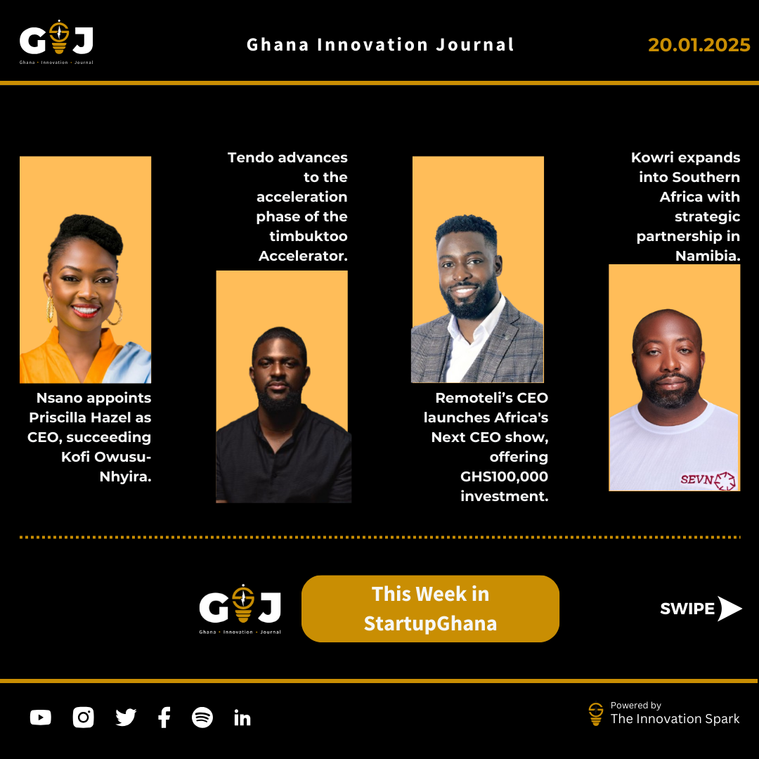 This Week in StartupGhana #31: Tendo gets into the timbuktoo accelerator | Kowri’s journey to the South | Nsano’s new CEO