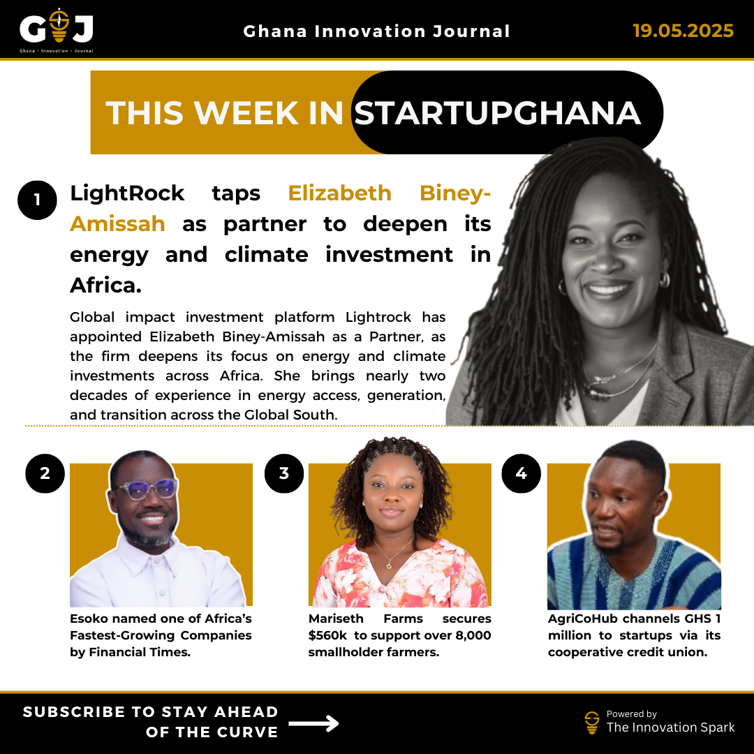 This Week in StartupGhana #39: Lightrock appoints new partner | AgriCoHub channels nearly GHS 1 million to startups | Mariseth Farms secures $560k