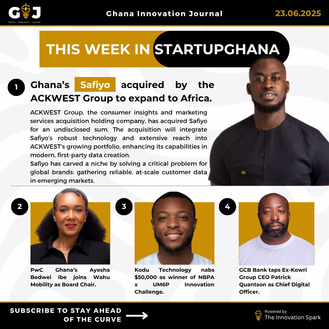 This Week in StartupGhana #43: Safiyo acquisition | Wahu Mobility’s new board | Kodu Technology gets $50k