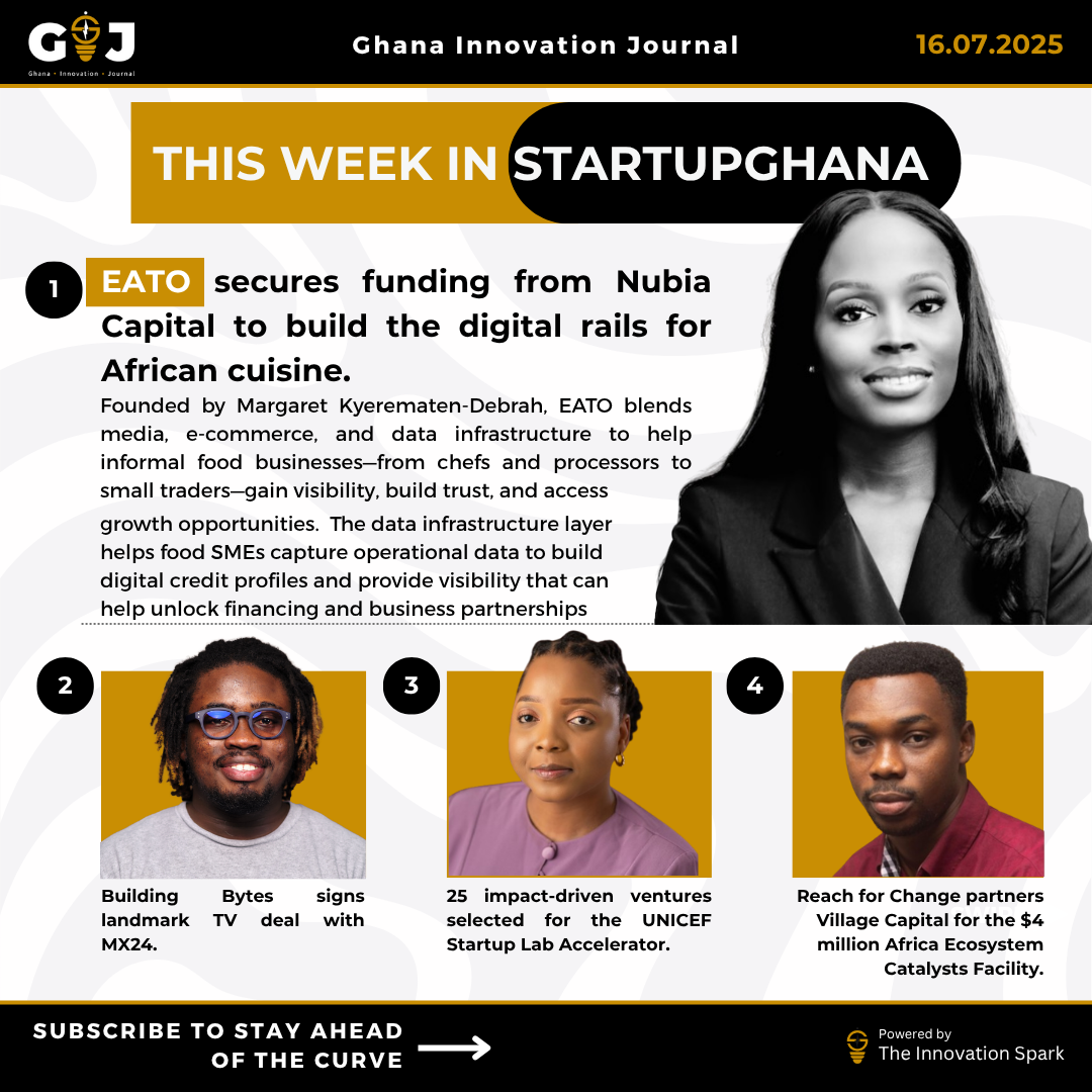 This Week in StartupGhana #46: EATO secures funding | Building Bytes goes mainstream | UNICEF Startup Lab Accelerator new cohort