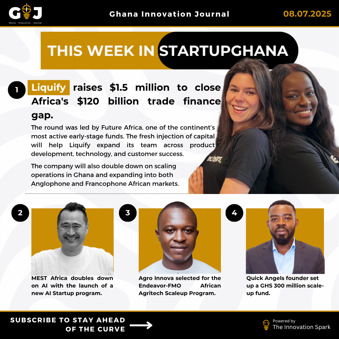 This Week in StartupGhana #45: Liquify gets $1.5 m | MEST Africa doubles down on AI | 5 Ghanaian agtechs in the $50K GoGettaz Prize race.