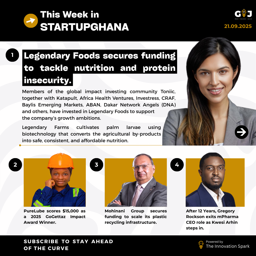 This Week in StartupGhana #51: Legendary Food’s alternative protein solution | PureLube scores $15,000 | Leadership transition at mPharma