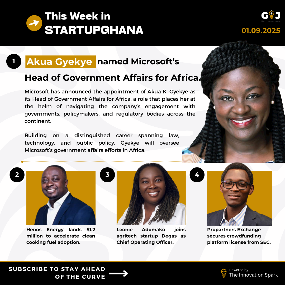 This Week in StartupGhana #50: Akua Gyekye named Microsoft’s Africa Head of Government Affairs | Henos Energy lands $1.2 million | Leadership transition at Viamo